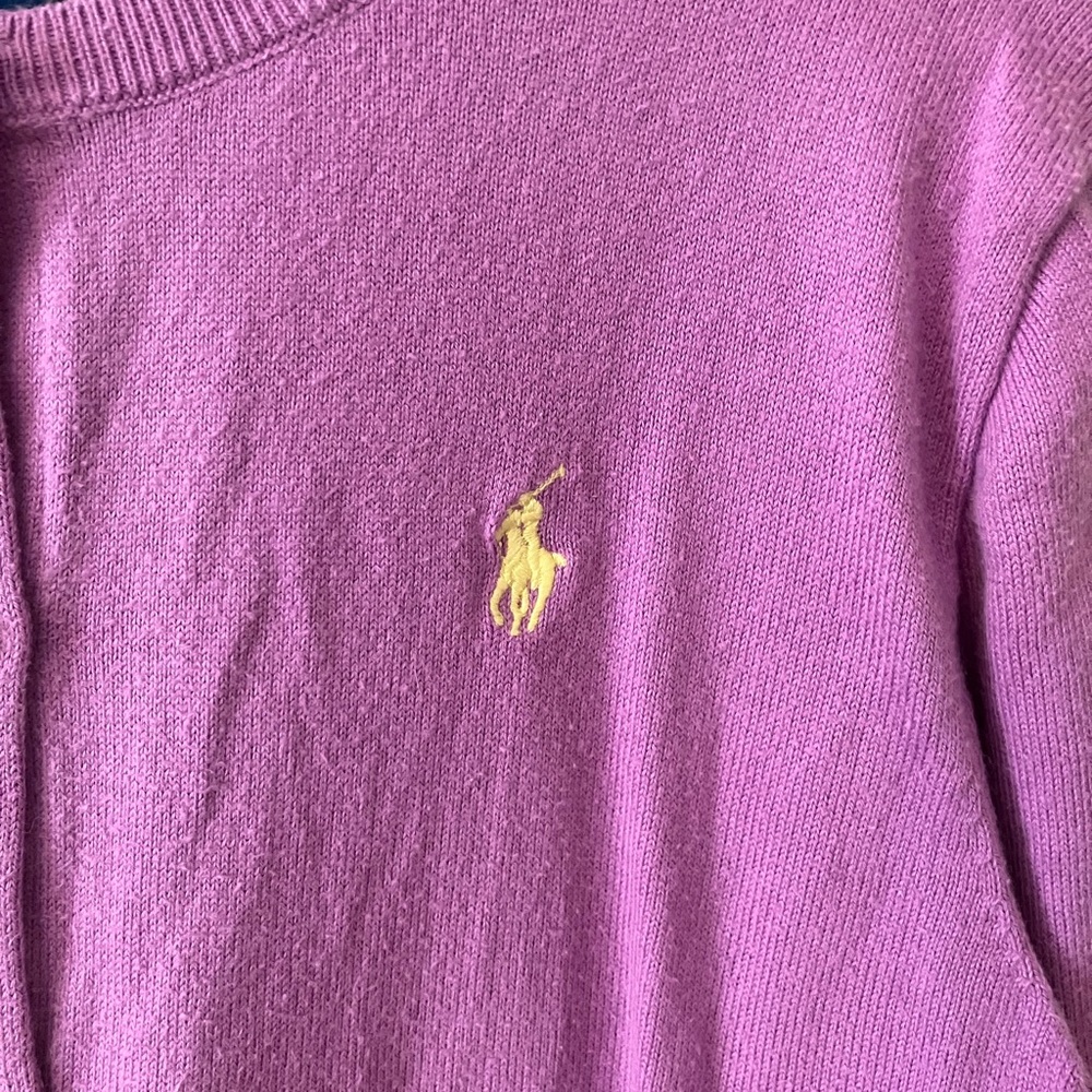 Polo Ralph Lauren Lavender Cardigan Sweater Sz 12-14 - Picture 4 of 6